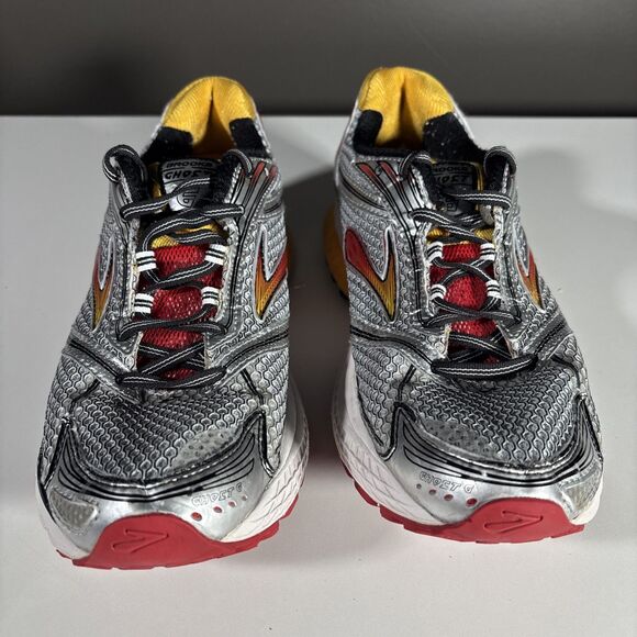 Brooks Ghost 6 Running Shoes (Men’s Size 11)  Gray, Red, Yellow Sneakers - Picture 3 of 7